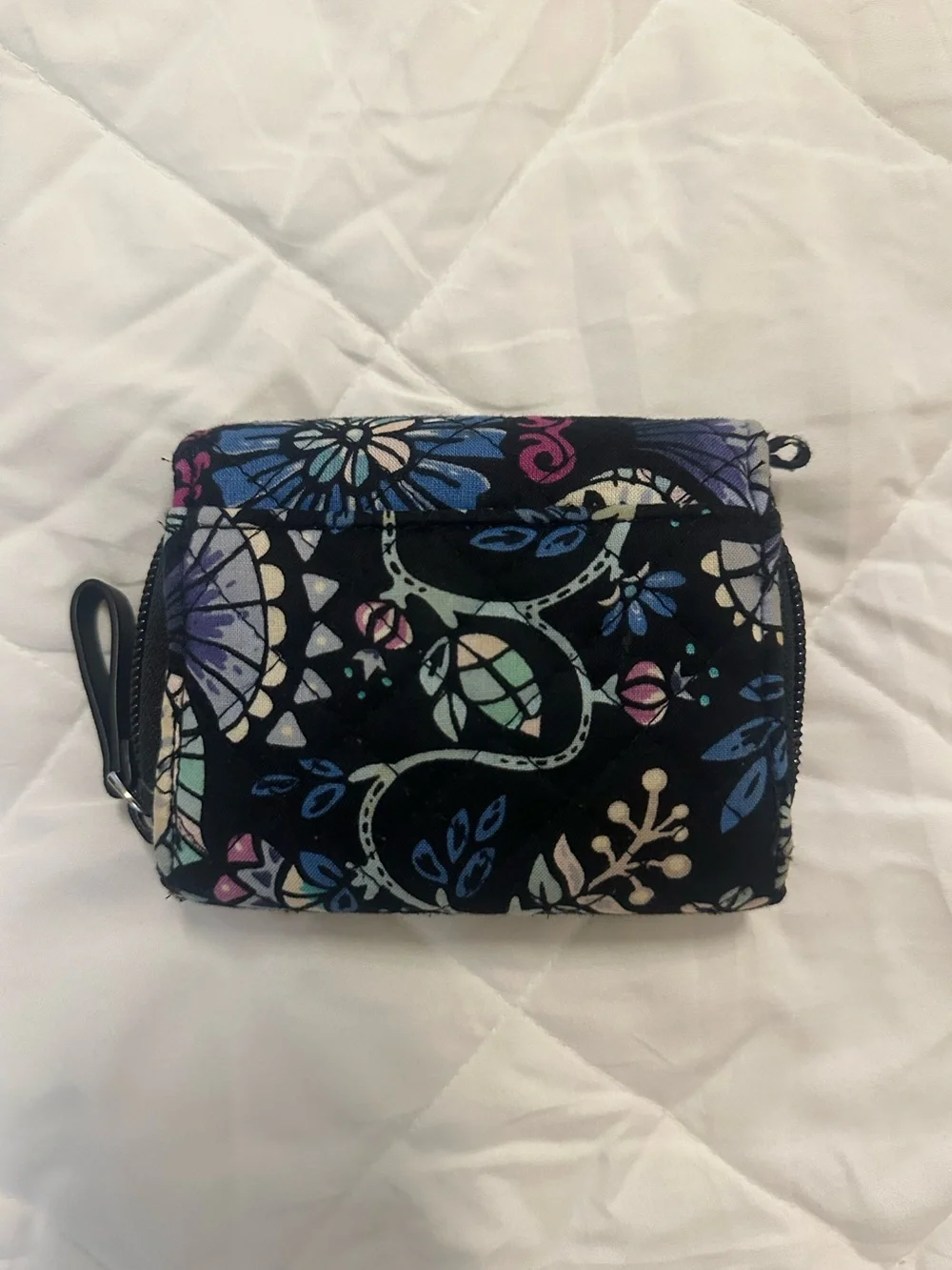 Vera Bradley Small Wallet Black Multicolor Floral Wristlet